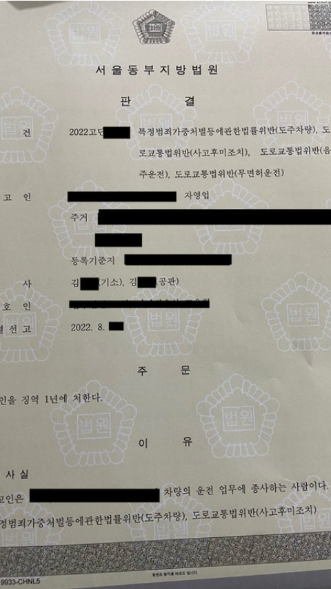 무면허 음주운전 도주치상 사건에서 1심 법정구속 후 항소심 집행유예로 석방된 사례